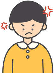 Angry Face Expression Illustration of a Person