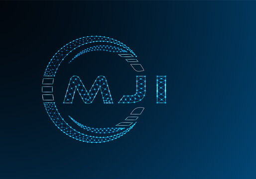 MJI low poly letter logo vector design. MJI lower poly logo design. Low poly logo.