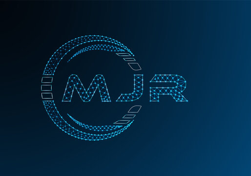 MJR low poly letter logo vector design. MJR lower poly logo design. Low poly logo.