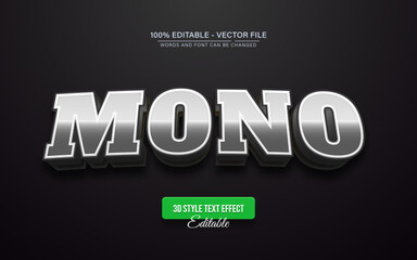 Mono Grey 3D Text Effect Editable