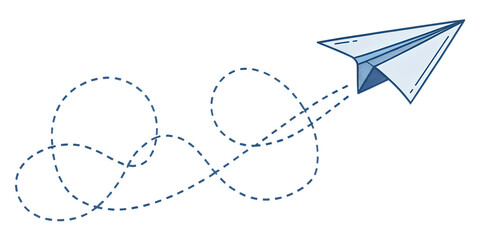 Vector drawing of an airplane used as a design or decoration element