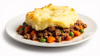 Traditional Shepherd's Pie on White Plate