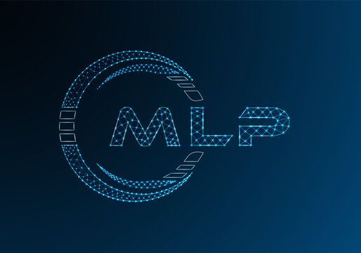 MLP low poly letter logo vector design. MLP lower poly logo design. Low poly logo.