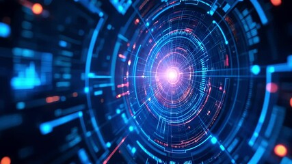 Futuristic blue abstract technology background with binary code lines illustrating a digital space concept, high-quality animation video - Powered by Adobe