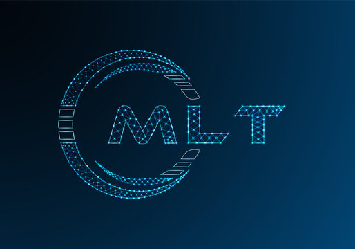MLT low poly letter logo vector design. MLT lower poly logo design. Low poly logo.