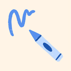 Doodle Crayon Pencil Blue Textured Lines Scribble