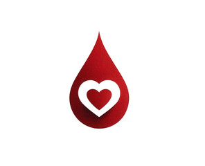 Obraz premium Red blood drop with heart symbol