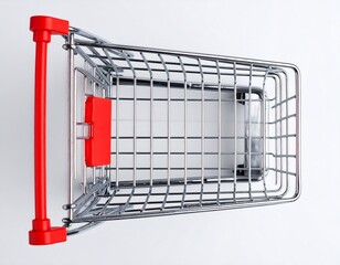Empty shopping cart top view