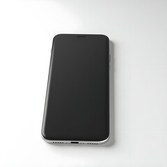Smartphone with blank screen isolated background view. A smartphone is displayed with a blank screen against a plain background perfect for app mockups or design use.