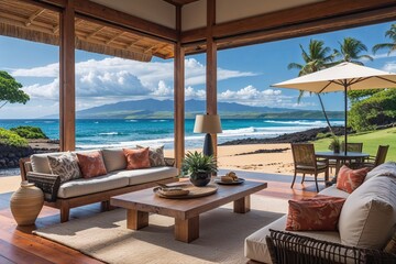 Fototapeta premium Breathtaking Coastal Haven on Kauai's Pristine Beaches