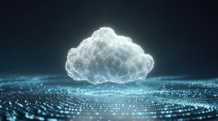 Technology perspective line circuit cloud storage concept futuristic digital abstract blue light background. Technology concept for data transport in clouds 3d illustration

