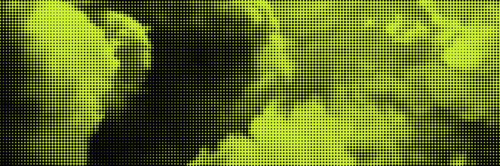 Grunge halftone overlay background with smoke or clouds motion texture. Acid green color y2k aesthetics. Vector backdrop design template and creative projects