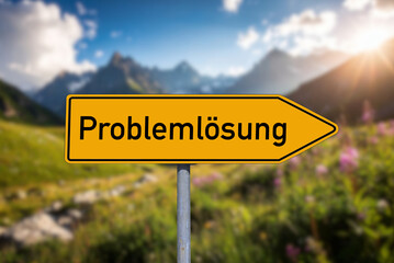 Ein Wegweiser zeigt die Richtung zur Problemlösung
