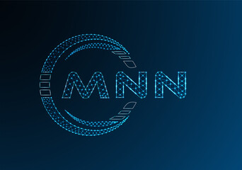 MNN low poly letter logo vector design. MNN lower poly logo design. Low poly logo.