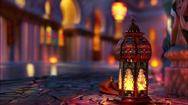 Beautiful greeting card with holiday composition for celebrate Ramadan