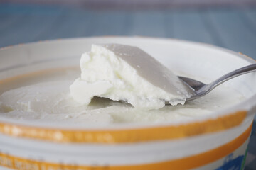 Delicious creamy yogurt served in a bowl