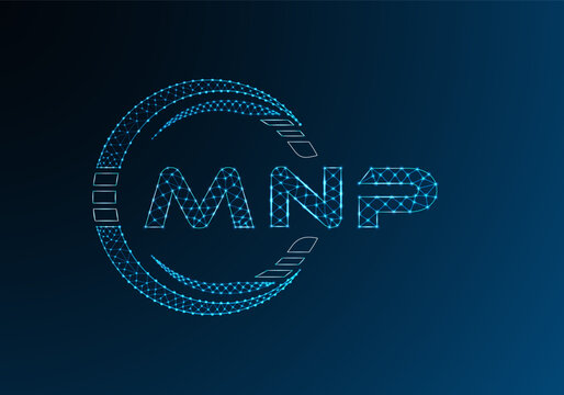 MNP low poly letter logo vector design. MNP lower poly logo design. Low poly logo.