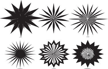 Obraz premium Six abstract starburst designs arranged in a two by three grid format