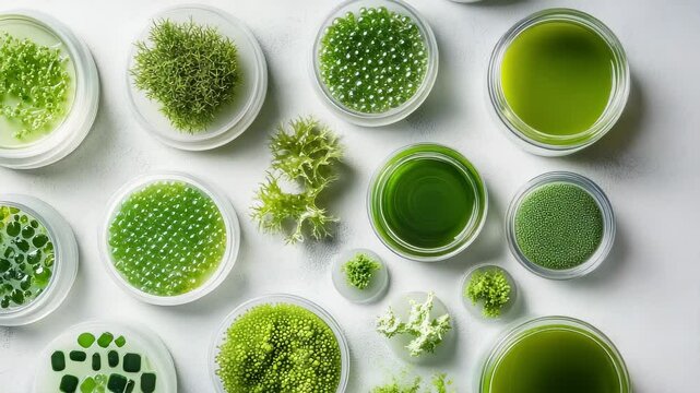 Microalgae Growth Research Experiment in Petri Dishes