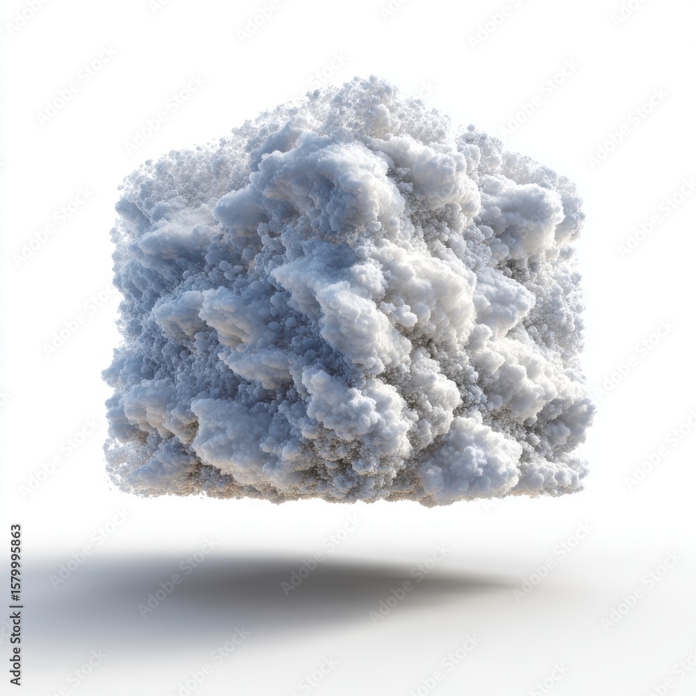 Poster Abstract White Cube Cloud Particle 3D Rendering