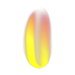 Vertical yellow pink gradient fluid shape on transparent background, abstract glowing design element
