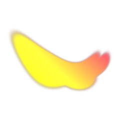 Yellow orange fluid gradient blob on transparent background, abstract organic shape with glowing color
