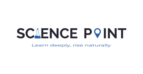Clean, minimalist logo design for Science Point. Modern logo for Science Point, emphasizing knowledge and success.