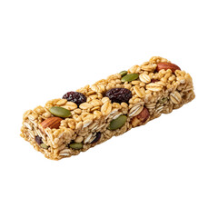 Granola bar isolated on transparent background, healthy snack energy bar Generative Ai.