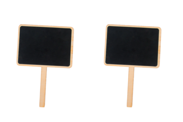 Empty post blackboard in hand isolated on transparent background.
