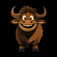 Smiling Yak A Cheerful Vector Portrait for Cartoon Lovers 