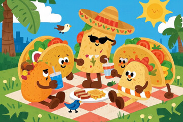 Obraz premium Cute taco party 1390