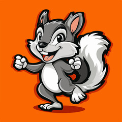Cartoon Squirrel Illustration Energetic vector of a playful squirrel character 