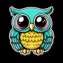 Nezzzuko0 Owl High-Resolution Vector Illustration of a Cute and Whimsical Avian Friend Design