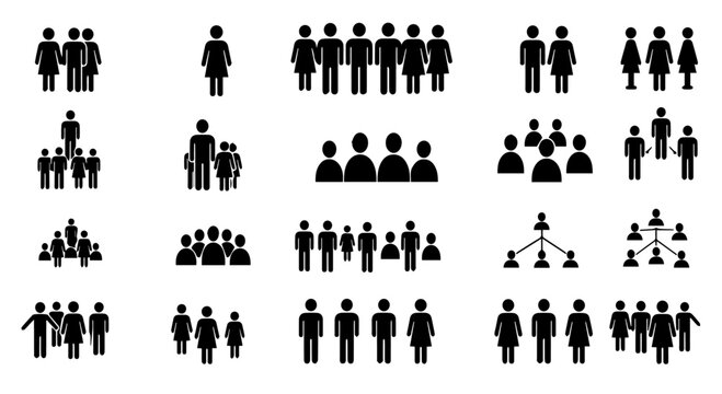Diverse group and crowd representations offer a visual vocabulary for team, organization, and communication concepts.