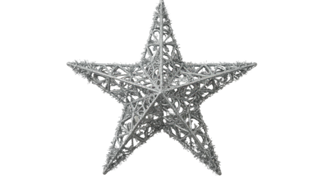 Silver Glitter Star Christmas Ornament.
