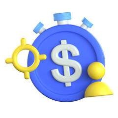 Money Target Finance 3D Icon Colorful Design