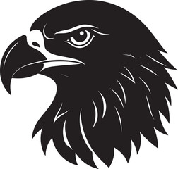 Eagle Head Black Silhouette | Strong Bird Graphic Illustration Vector Format