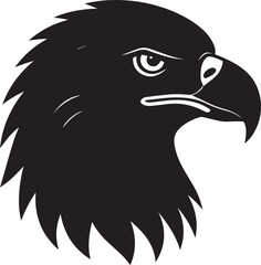 Eagle Head Black Silhouette | Strong Bird Graphic Illustration Vector Format