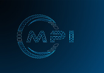 MPI low poly letter logo vector design. MPI lower poly logo design. Low poly logo.