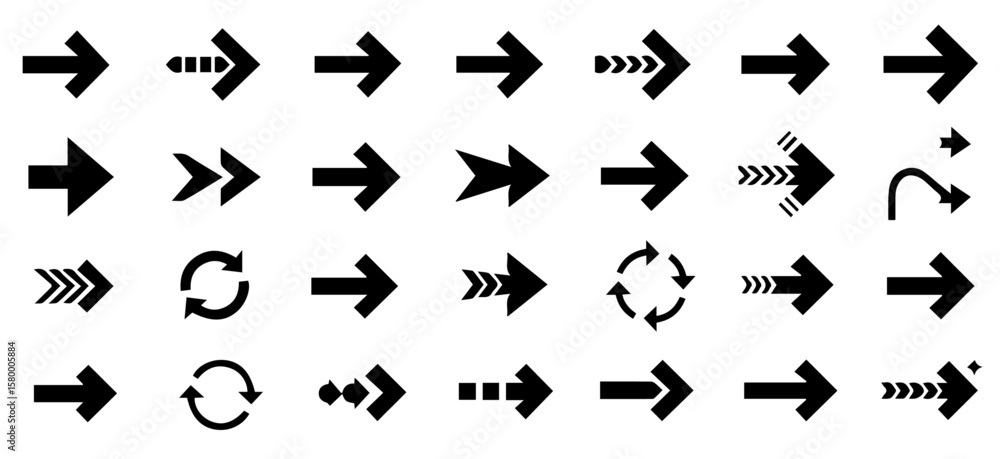 Poster diverse arrow icons point the way forward in this clear, minimal, graphic representation of directio