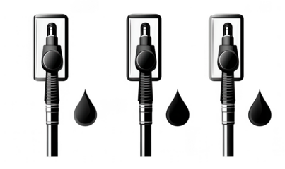 Three fuel pumps with drops