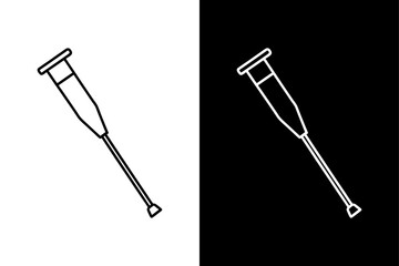 Crutches Line Icon. Simple Outline Vector for Medical Logos and UI Design