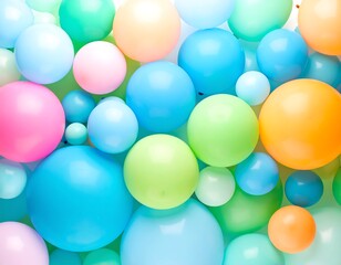 Colorful balloon cluster