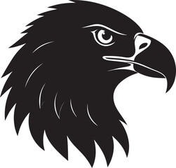 Eagle Head Black Silhouette | Strong Bird Graphic Illustration Vector Format