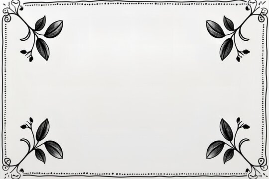 Simple hand-drawn rectangular frame with a dashed line border on a white background. A clean, minimalist, and versatile doodle-style element for notes, quotes, or modern designs