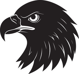 Eagle Head Black Silhouette | Strong Bird Graphic Illustration Vector Format
