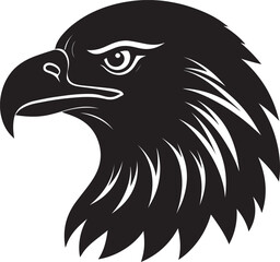 Eagle Head Black Silhouette | Strong Bird Graphic Illustration Vector Format