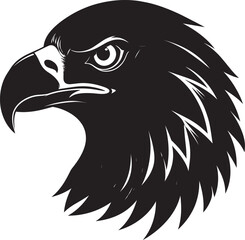 Eagle Head Black Silhouette | Strong Bird Graphic Illustration Vector Format
