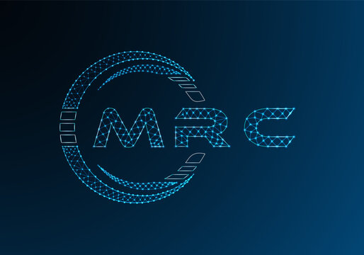 MRC low poly letter logo vector design. MRC lower poly logo design. Low poly logo.