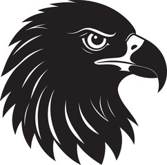 Eagle Head Black Silhouette | Strong Bird Graphic Illustration Vector Format